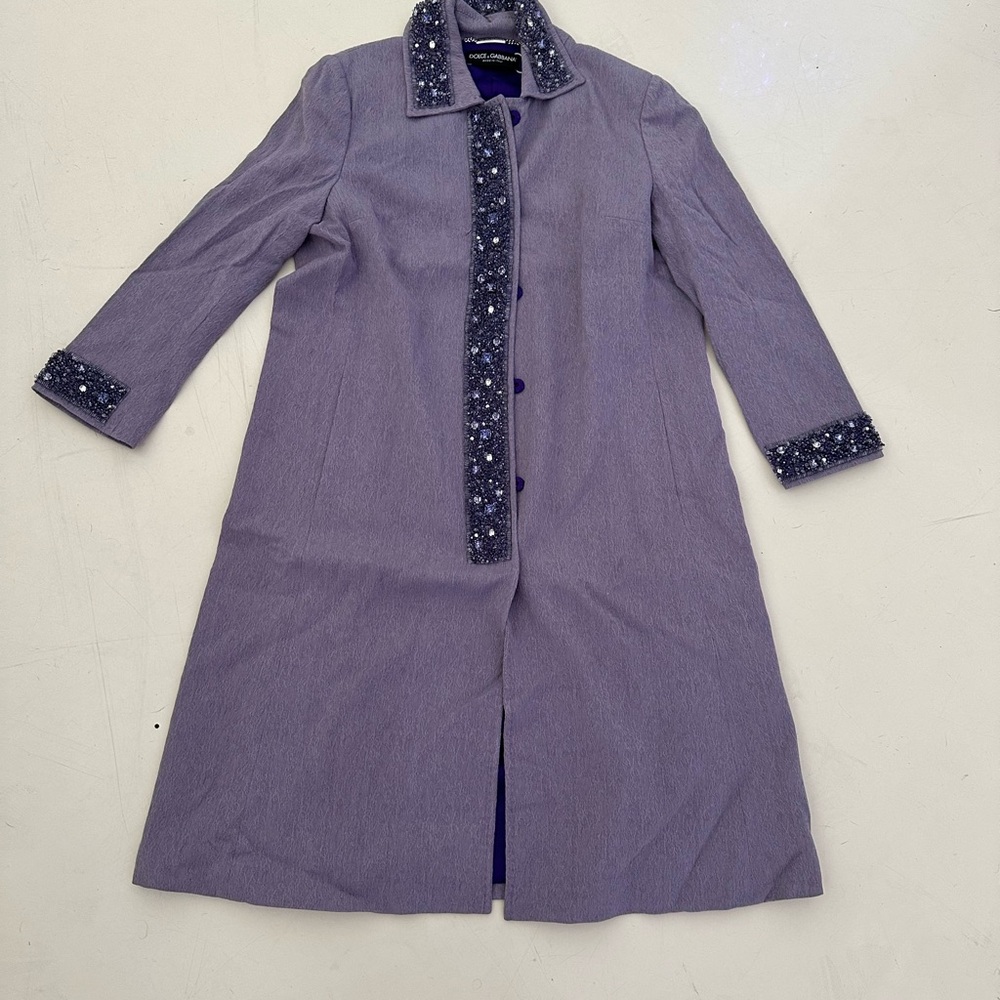 Dolce & Gabbana Lavender Dress coat with embellishment size It 44